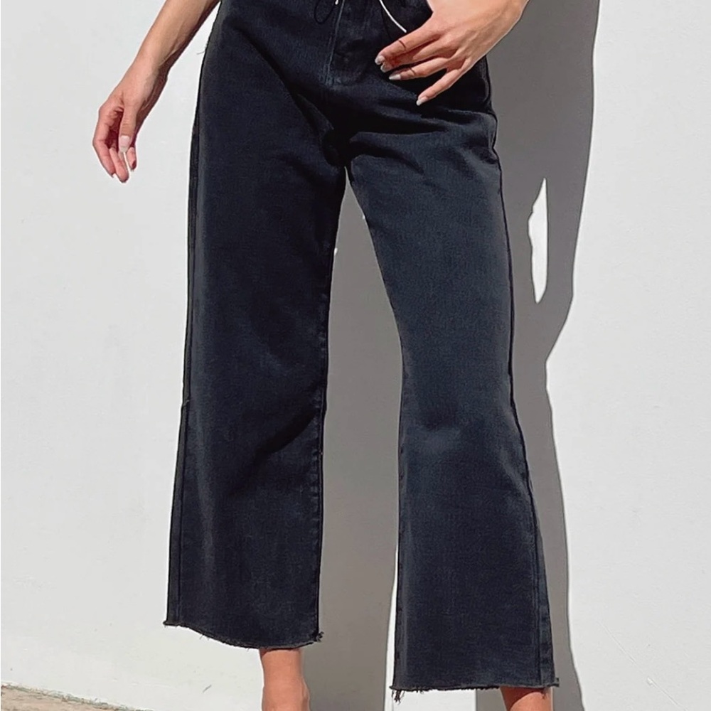 High Rise Cropped Jean Black Denim Jeans (Princess Polly)